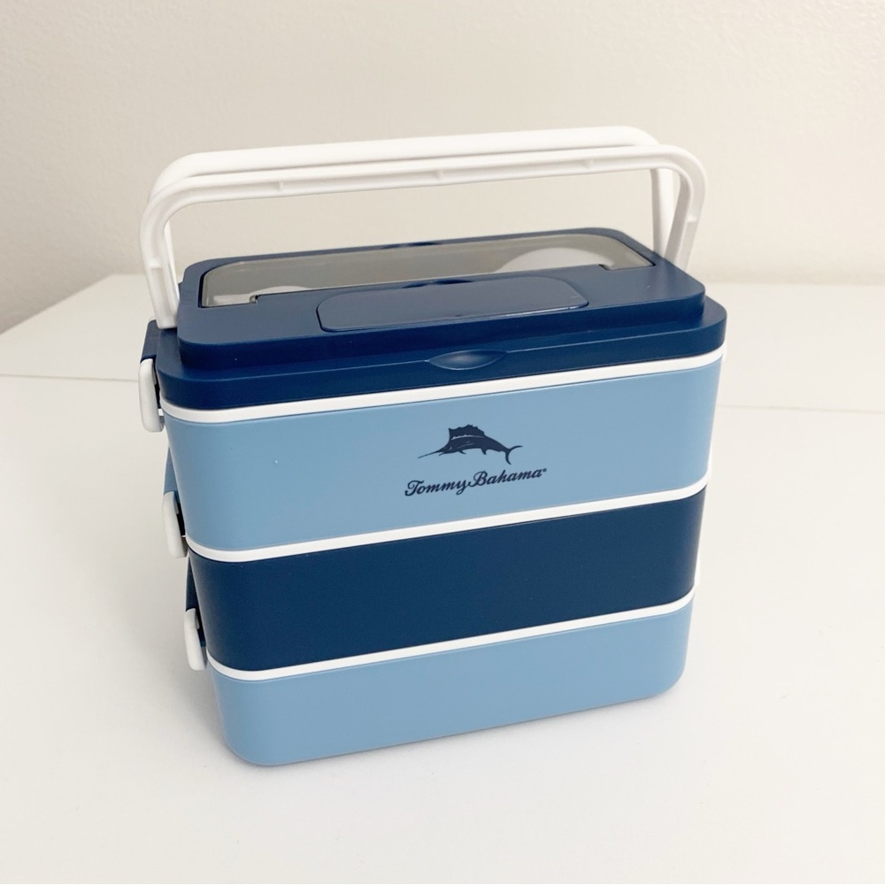 ▪️Tommy Bahama "Bento Box" 3 Layer Blue & White ~ NIB